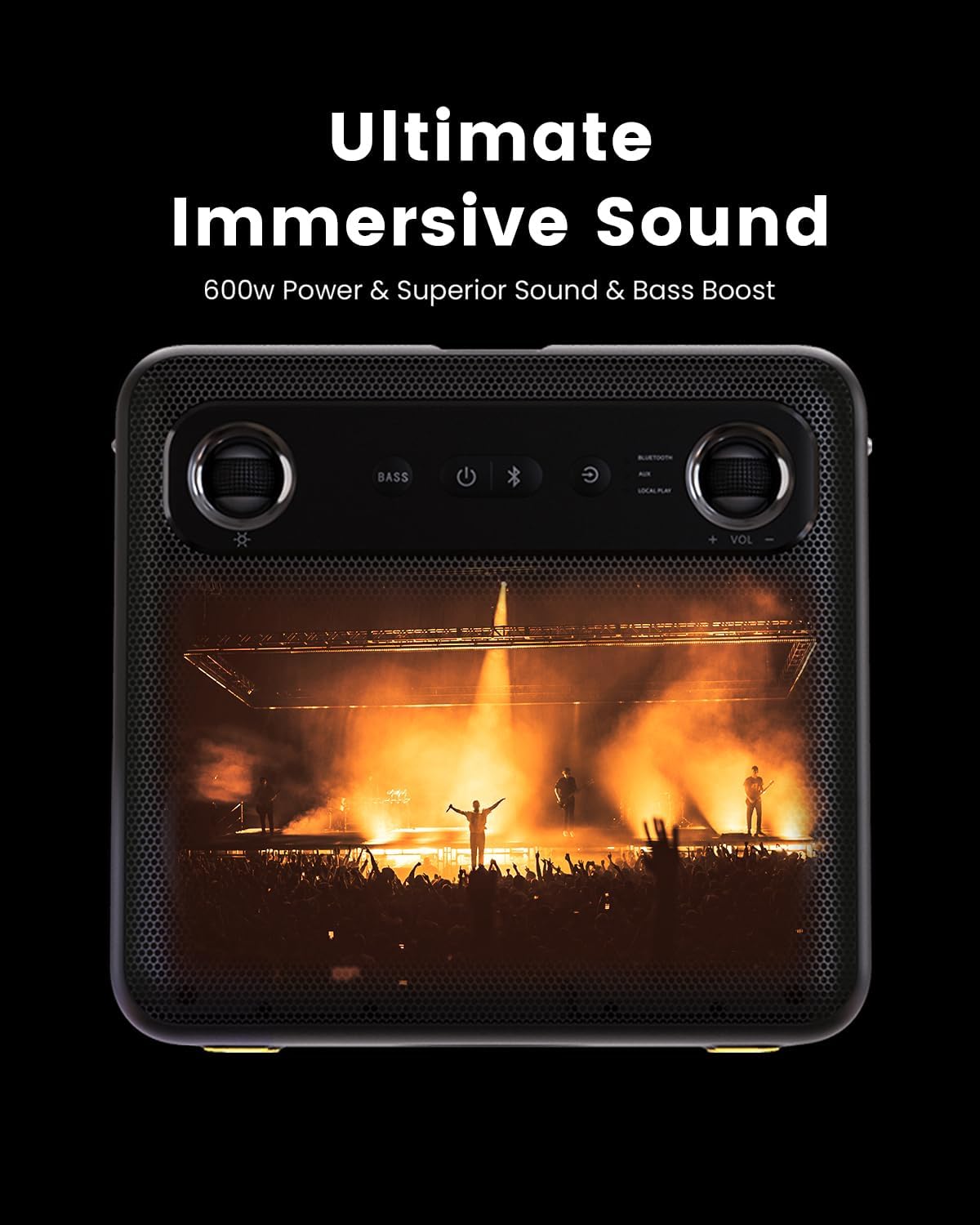 Machine karaoké Ikarao avec support de micros, haut-parleur Bluetooth portable, 2 micros sans fil, affichage des paroles, connexion TV HDMI, batterie 8h, amusement en famille et en voyage